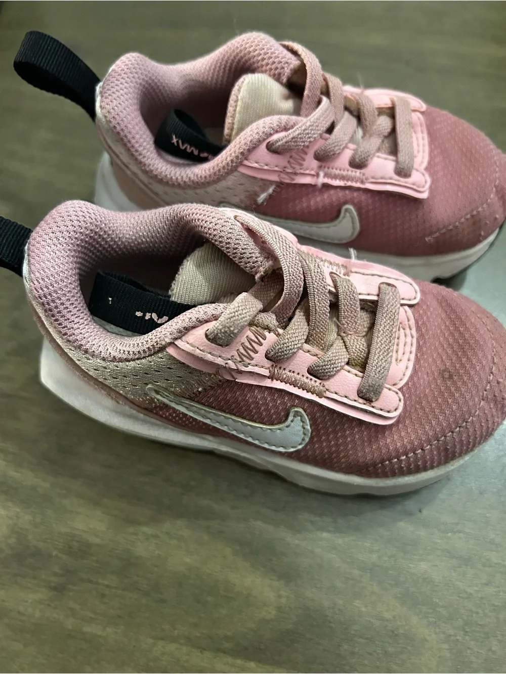Nike Kids Pink Lace-Up Sneakers with White Swoosh